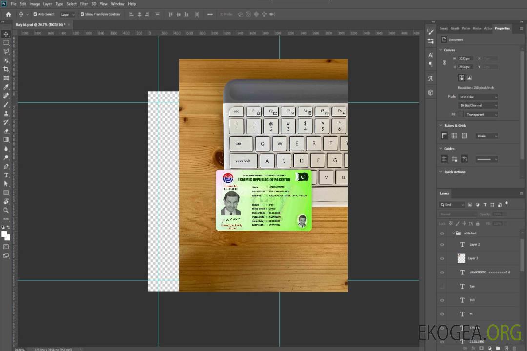 Photolook du permis de conduire international du Pakistan AVANT template Photolook du permis de conduire international du Pakistan AVANT template